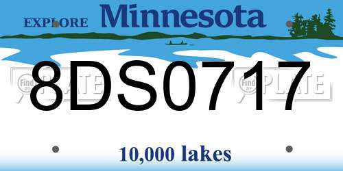8DS0717 Minnesota License Plate