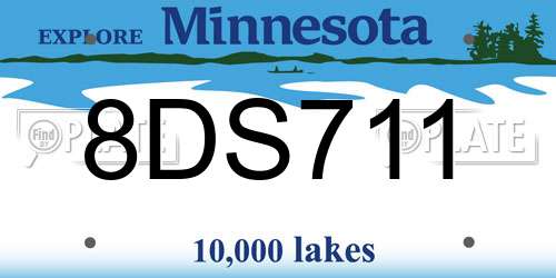 8DS711 Minnesota License Plate