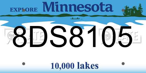 8DS8105 Minnesota License Plate