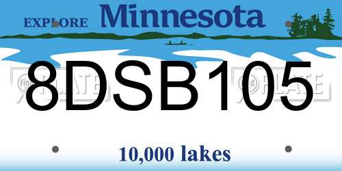 8DSB105 Minnesota License Plate