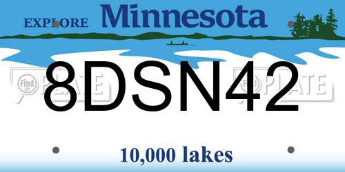 8DSN42 Minnesota License Plate
