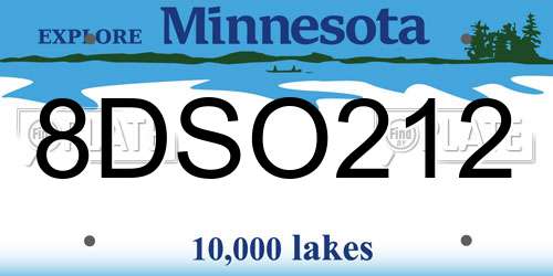 8DSO212 Minnesota License Plate