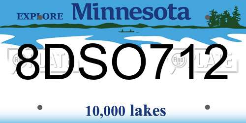8DSO712 Minnesota License Plate