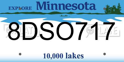 8DSO717 Minnesota License Plate