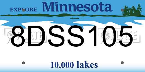 8DSS105 Minnesota License Plate