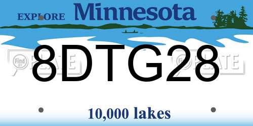 8DTG28 Minnesota License Plate
