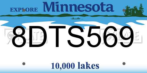 8DTS569 Minnesota License Plate