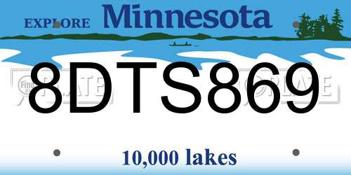 8DTS869 Minnesota License Plate