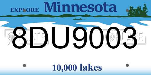 8DU9003 Minnesota License Plate