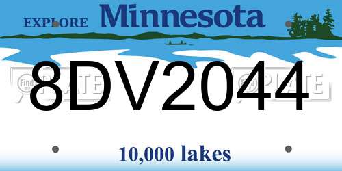 8DV2044 Minnesota License Plate