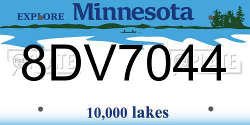8DV7044 Minnesota License Plate