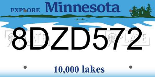 8DZD572 Minnesota License Plate