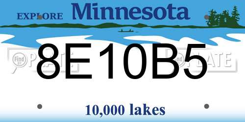 8E10B5 Minnesota License Plate