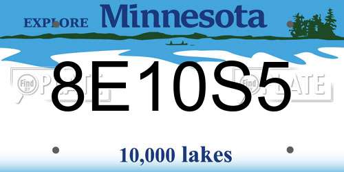 8E10S5 Minnesota License Plate