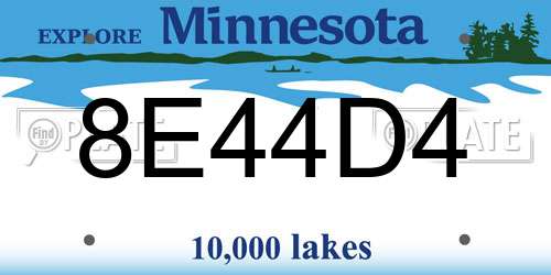 8E44D4 Minnesota License Plate
