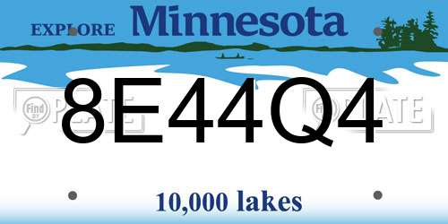 8E44Q4 Minnesota License Plate