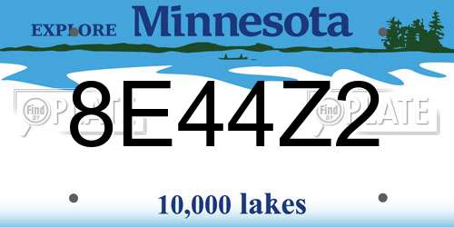8E44Z2 Minnesota License Plate