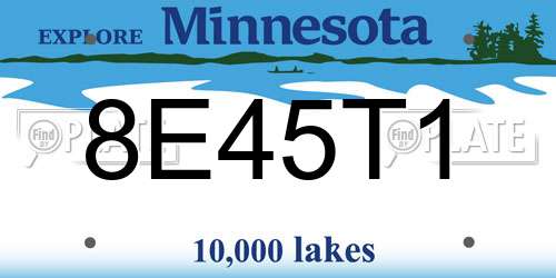 8E45T1 Minnesota License Plate