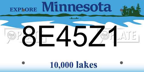 8E45Z1 Minnesota License Plate