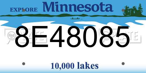 8E48085 Minnesota License Plate