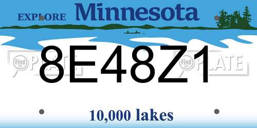 8E48Z1 Minnesota License Plate