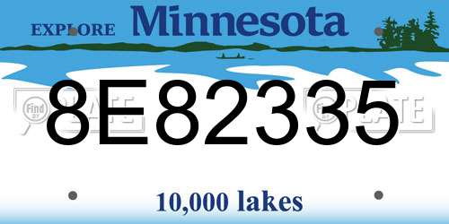 8E82335 Minnesota License Plate