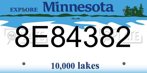 8E84382 Minnesota License Plate