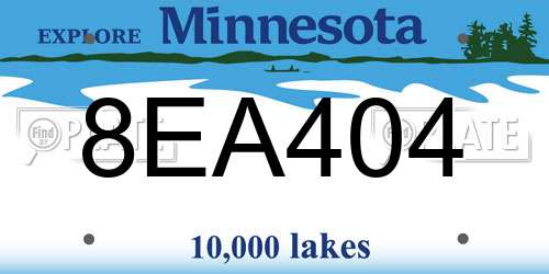 8EA404 Minnesota License Plate