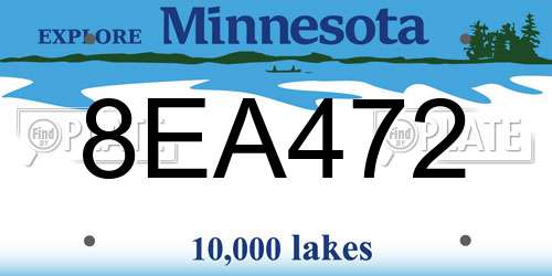 8EA472 Minnesota License Plate