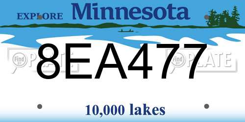 8EA477 Minnesota License Plate