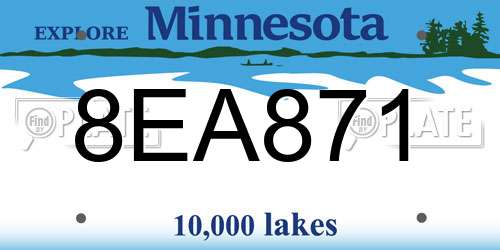 8EA871 Minnesota License Plate