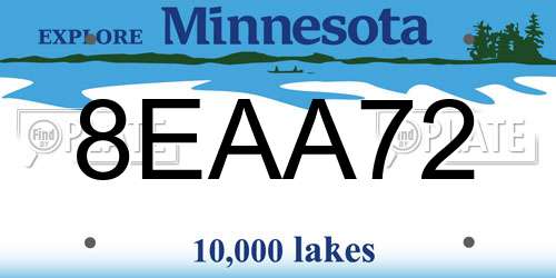 8EAA72 Minnesota License Plate