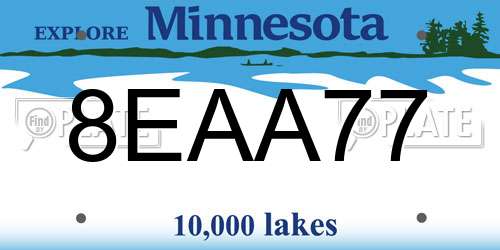 8EAA77 Minnesota License Plate