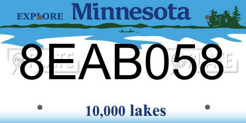 8EAB058 Minnesota License Plate
