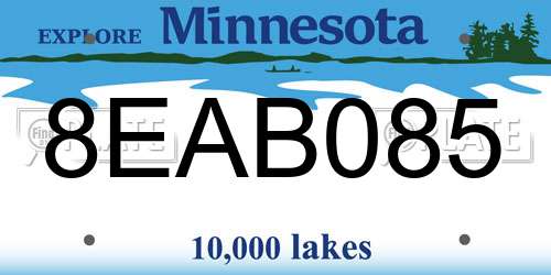 8EAB085 Minnesota License Plate
