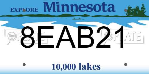 8EAB21 Minnesota License Plate