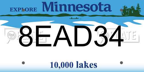 8EAD34 Minnesota License Plate