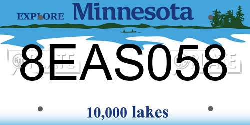 8EAS058 Minnesota License Plate