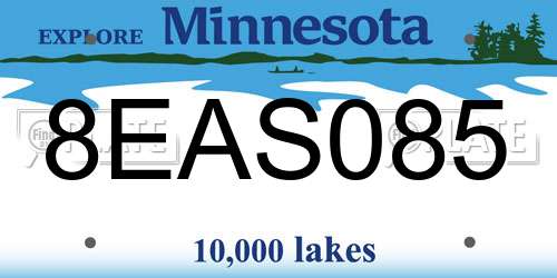 8EAS085 Minnesota License Plate