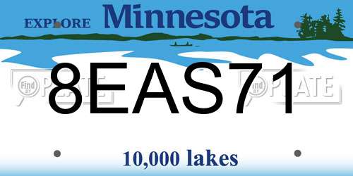 8EAS71 Minnesota License Plate
