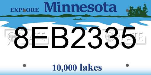 8EB2335 Minnesota License Plate