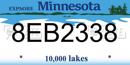 8EB2338 Minnesota License Plate