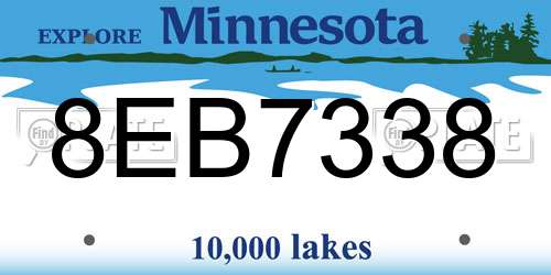 8EB7338 Minnesota License Plate