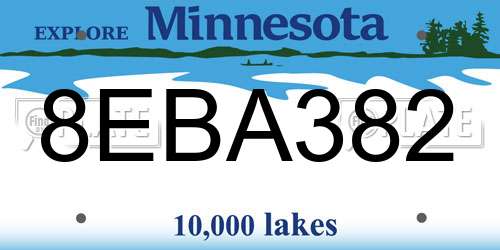 8EBA382 Minnesota License Plate