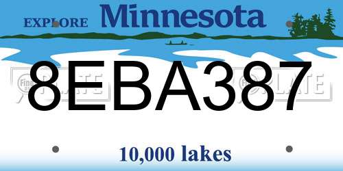 8EBA387 Minnesota License Plate