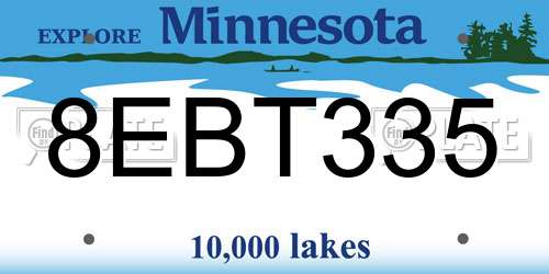 8EBT335 Minnesota License Plate