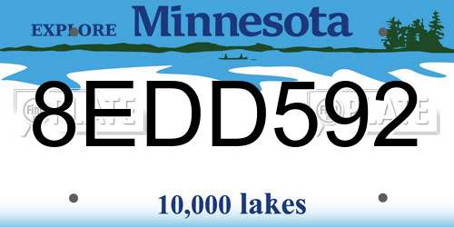 8EDD592 Minnesota License Plate