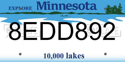 8EDD892 Minnesota License Plate