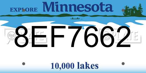 8EF7662 Minnesota License Plate
