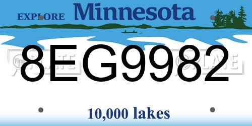 8EG9982 Minnesota License Plate